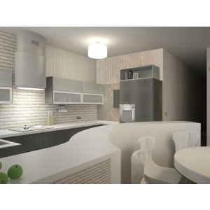 Дизайн гостиной, кухни-столовой 3