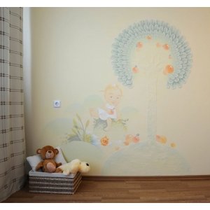 барельеф и роспись в детской комнате