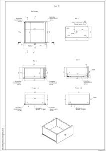Ящик для шкафа. 2D и 3D чертеж с размерами