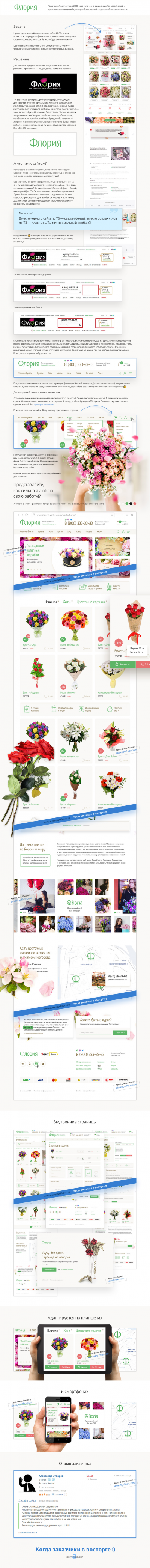 Дизайн цветочного сайта «Флория»
