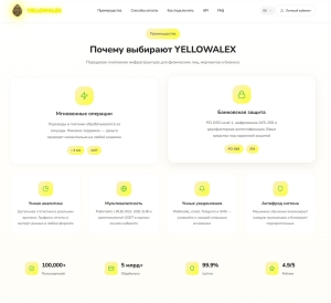 YellowAlex  финтех-платформа для фиатных и крипто-платежей