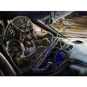 predator on the road