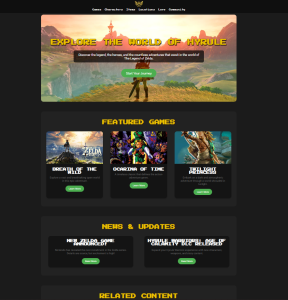 Сайт по тематике игры Zelda