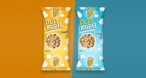 Дизайн упаковки для попкорна от компании 