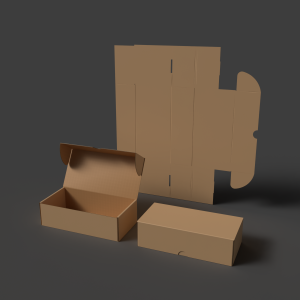 Самосборный лоток с крышкой из микрогофрокартона