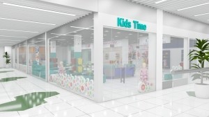 Визуализация интерьера детского магазина одежда Kids time