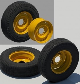 3D модель колеса от Газ 3102 Волга Россия
