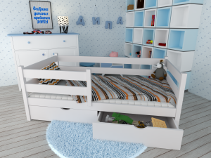 3d Визуализация и моделирование детской кроватки.