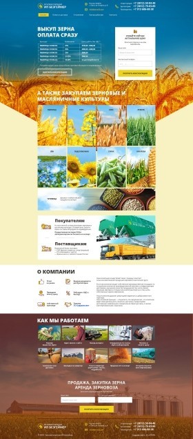 Сайт-лендинг зерновой компании ИП Безгеймер 
