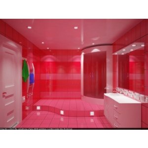 Интерьер ванной(розовый)
