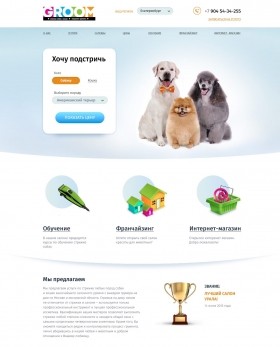 Сайт салонов для домашних животных Groom