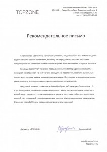 Рекомендательное письмо topzone24.ru (SEO)