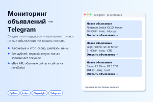 Мониторинг объявлений с уведомлениями в Telegram