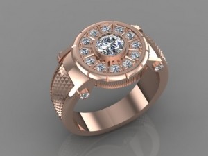 Кольцо-часы с бриллиантами