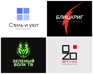 4 логотипа разной тематики