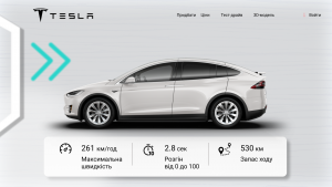 Дизайн главной страницы Tesla
