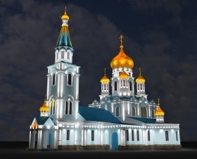 Дизайн освещения собора г.Шахты (2009)