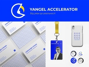Логотип и носители для Yangel Accelerator
