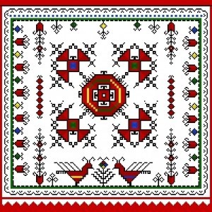 Пиксель арт в стиле чувашской вышивки