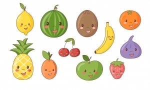 Набор фруктов-персонажей