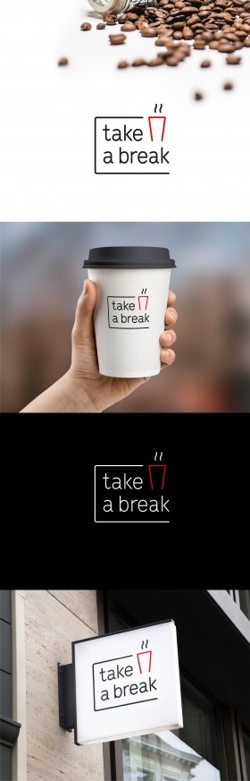 Логотип сети кофеен take a break   
