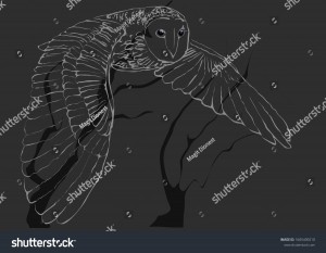 Летящая сова. Векторная иллюстрация