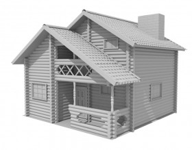 Модель дома из оцилинрованного бруса