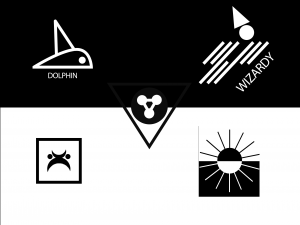 Несколько минималистичных контурных логотипов или иконок