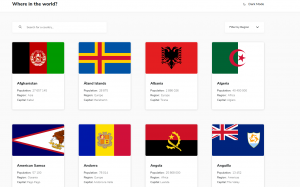 Сайт с информацией о всех странах мира - Countries