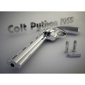 3D модель револьвера colt python 1955