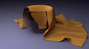 3D модель вазы с тканью
