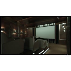 Моделирование и визуализация интерьера кинотеатра.