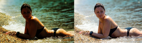Пример обработки фото девушки на морском отдыхе.