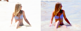 Пример обработки фото девушки на морском отдыхе.