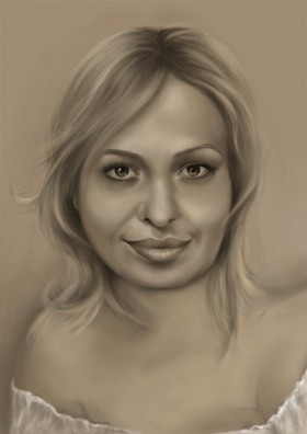 портрет сепия