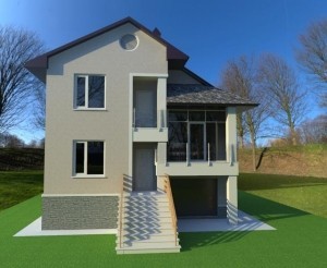 разработка эскизной модели 2х этажного дома