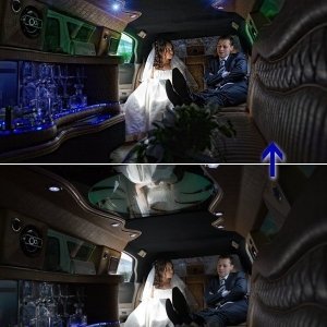 Ретушь свадебного фото + световой эффект