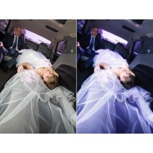 Ретушь свадебного фото + световой эффект