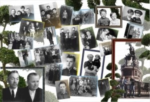 Коллаж из старых и новых семейных фотографий